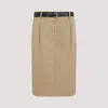 Prada Brown Rope Cotton Skirt In Beige