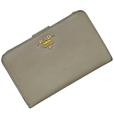 Pre-owned Prada Beige Saffiano Wallet (bi-fold) ()