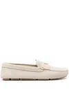 Prada Design Loafers With Subtle Stitched Detail In Beige