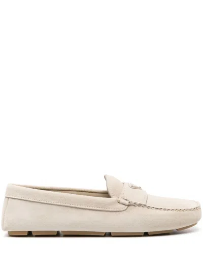 PRADA BEIGE SLIP ON LOAFERS