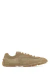 Prada Suede Mesh Montecarlo Sneakers Rubber Sole In Brown