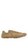 Prada Beige Suede And Re-nylon Montecarlo Re-edition 2005 Sneakers In Brown