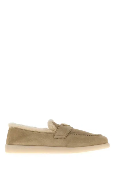 PRADA BEIGE SUEDE LOAFERS