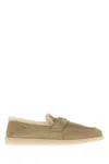 Prada Beige Suede Loafers In Brown