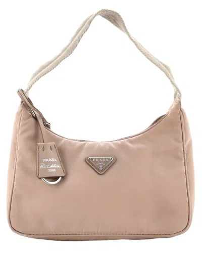 Prada Beige Tessuto Nylon Re-edition 2000 Hobo Mini (authentic Pre-loved) In Neutral
