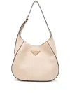 Prada Women's Travertine-coloured Leather Shoulder Bag In Beige