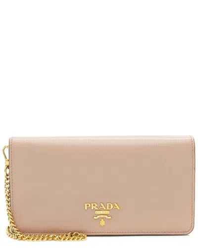 PRADA PRADA BEIGE VITELLO LEATHER MOVE CHAIN CROSSBODY (AUTHENTIC PRE-LOVED)