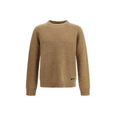 Prada Beige Wool Sweatshirt In Brown