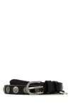 Prada 2 Cm Calf Leather Belt With Silver-tone Hardware In Black