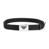 Prada Triangle Logo Buckle Belt In Black