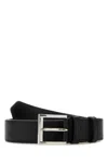 Prada Black Leather Belt In Black