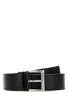Prada Black Classic Solid Belt In Black