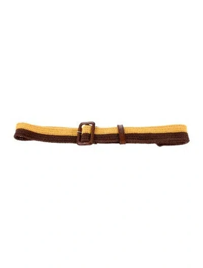 Pre-owned Prada Belt In Brown/yellow