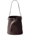 Prada Buckle Leather Bucket Bag With Belt
