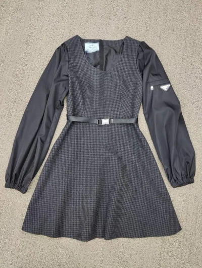 Prada Belt Dress In Black