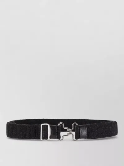 Prada Belt Elastic 2cm Adjustable Stretch Band In Black