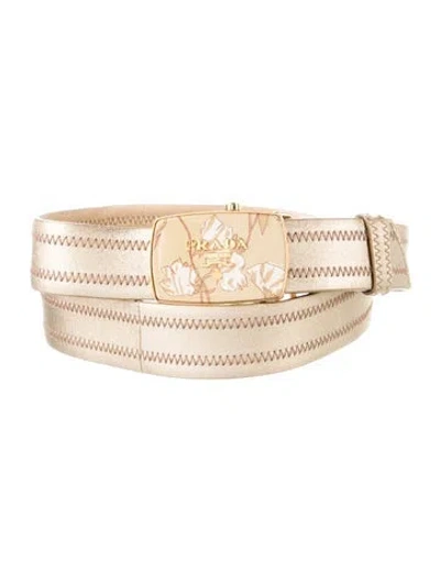 Pre-owned Prada Belt In Gold
