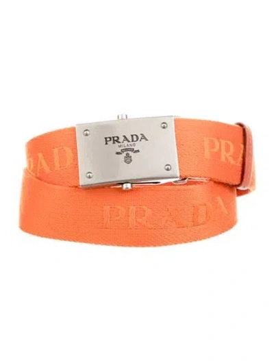 Pre-owned Prada Belt Kit In Orange