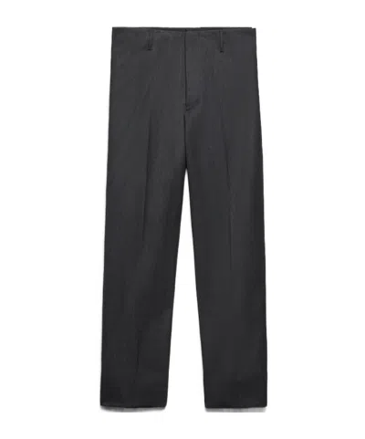 Prada Belt-loop Casual Pants In Dark Gray