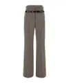 Prada Technical Wool Pants With Printed Belt In Gray