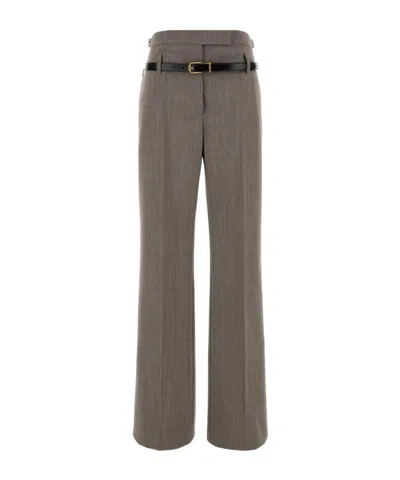 PRADA PRADA BELTED BLEND TROUSERS