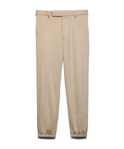 Prada Belt-loop Casual Pants In Calce