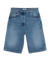 Prada Blue Bermuda Shorts In Washed Denim Women In Blue