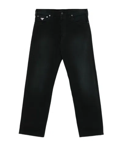PRADA PRADA LOGO PLAQUE STRAIGHT-LEG JEANS