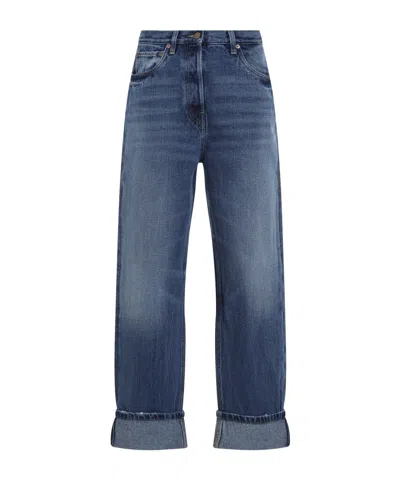 PRADA PRADA LOGO PATCH WIDE-LEG JEANS
