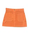 Prada Belt Loop Midi Skirt In Orange