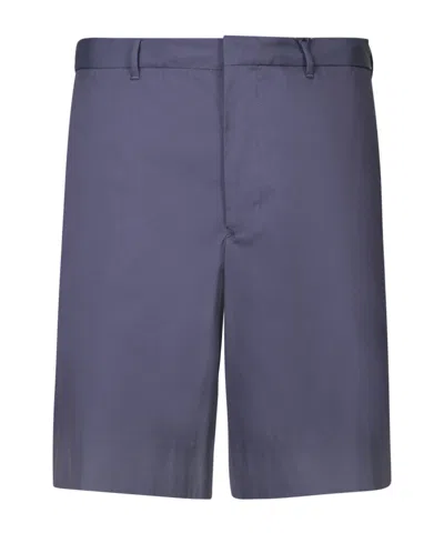 Prada Belt-loop Shorts In Gray