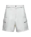 Prada White Denim Cargo Bermuda Shorts In White
