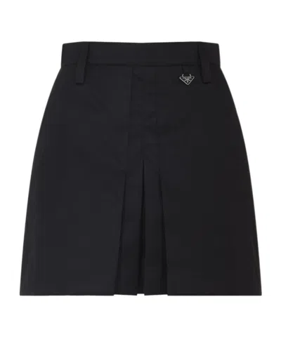 PRADA PRADA TRIANGLE-LOGO PLEATED MINI SKIRT