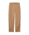 Prada Belt-loop Wool Casual Pants In Camel Brown