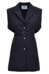Prada Waist Belted Notched Lapel Sleeveless Knitwear