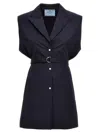 Prada Waist Belted Notched Lapel Sleeveless Knitwear