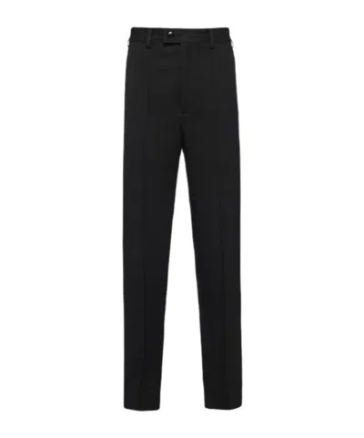 Prada Belt Ring Casual Pants In Black