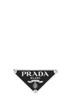 Prada Enameled Metal Belt Buckle In Black