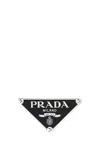 Prada Enameled Metal Belt Buckle In Silver