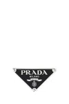 Prada Enameled Metal Belt Buckle In Silver