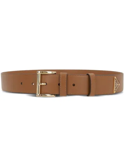 Prada Belt With Logo In Brown