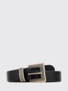 Prada 2 Cm Leather Belt With Silver Metal Hardware In Black