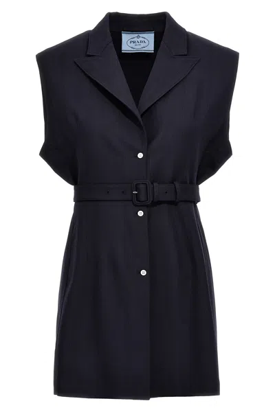 PRADA BELT WOOL VEST