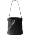 Prada Buckle Leather Bucket Bag With Belt