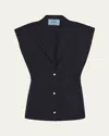 Prada Sleeveless Wool Blazer In F0124 Navy