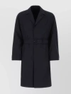 PRADA BELTED COTTON OVERCOAT WITH BACK SLIT