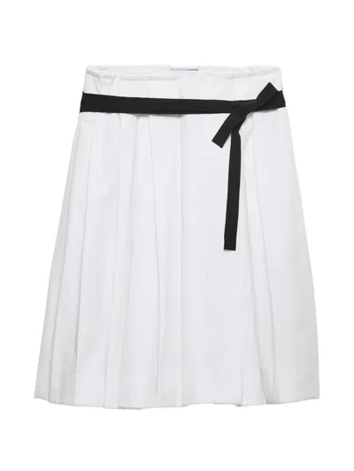Prada White Gabardine Skirt