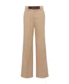 Prada Belted High-waist Trousers In Khaki