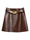 Prada Belted Leather Mini Skirt