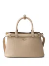 Prada Buckle Small Leather Handbag With Double Belt In 中性色